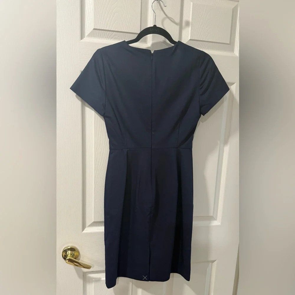 NEW J. Crew V-Neck Short Sleeve Dress - Size 00 | Color: Navy Blue